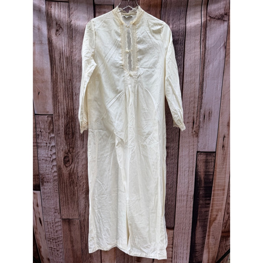 Vintage Christian Dior Lingerie Nightgown Lace Ivory Union Made Romantic Large